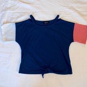 Tamara Girls Cutout Colorblicj Sleeve Tee S